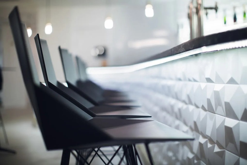 Set de 4 scaune de bar cu brate de exterior / interior design modern premium FAZ CHAIR 54164