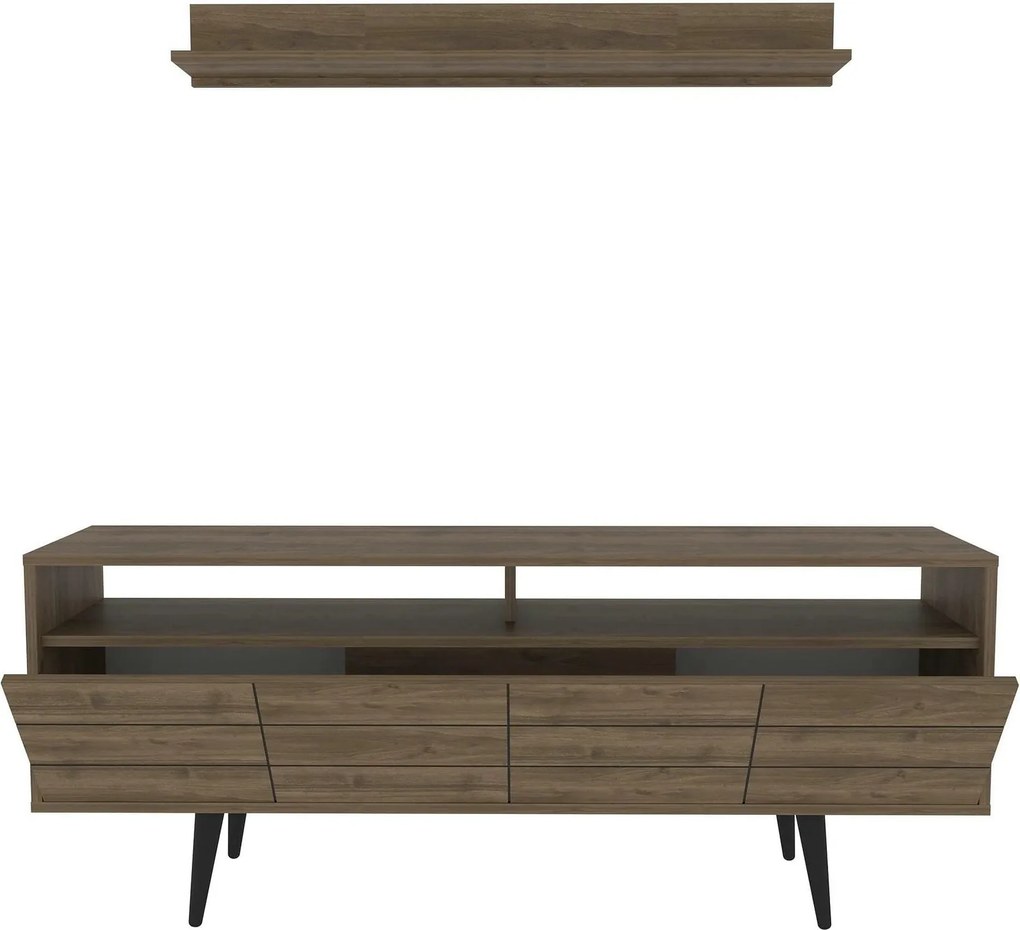 Mobilier living OLA, nuc/negru, PAL melaminat, 2 piese