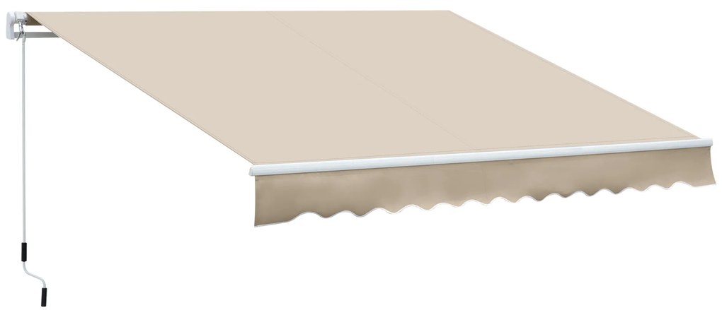 Outsunny Perdea Soare Infasurata pentru Extern in Poliester si Aluminiu, Bej, 365x250cm