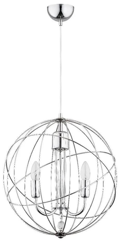 Lustră pe cablu PIKO 3xE14/10W/230V crom lucios