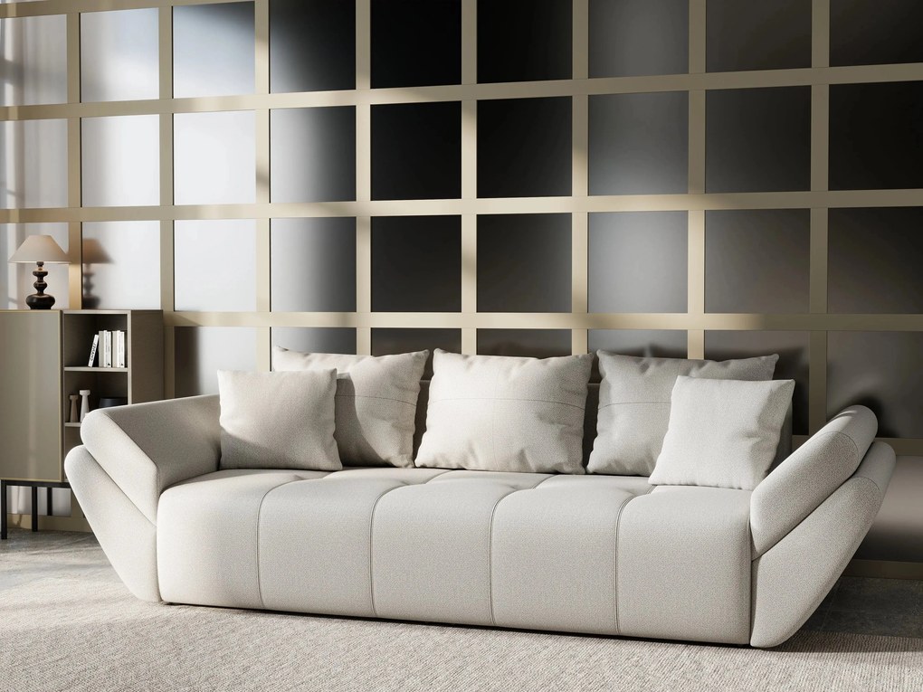 Canapea extensibilă dumonde cu ladă de depozitare si sezut confortabil din spuma high-density, Berlin Enjoy Bej 250x100 cm