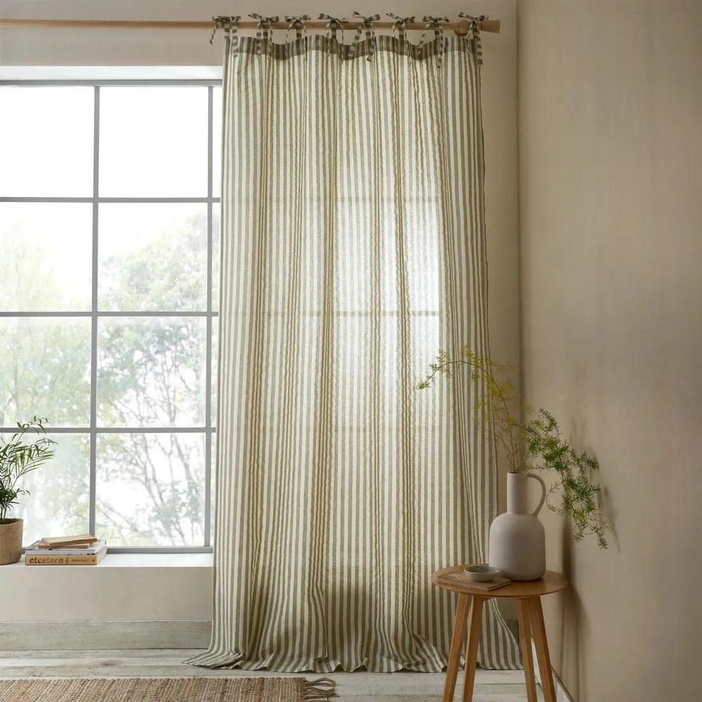 Draperie verde 140x229 cm Zanzibar Woven Stripe – Pineapple Elephant