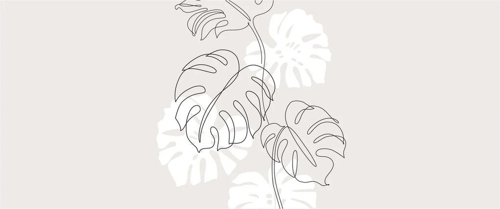 Tablou - Linia de artă monstera N⁰3 (120x50 cm)