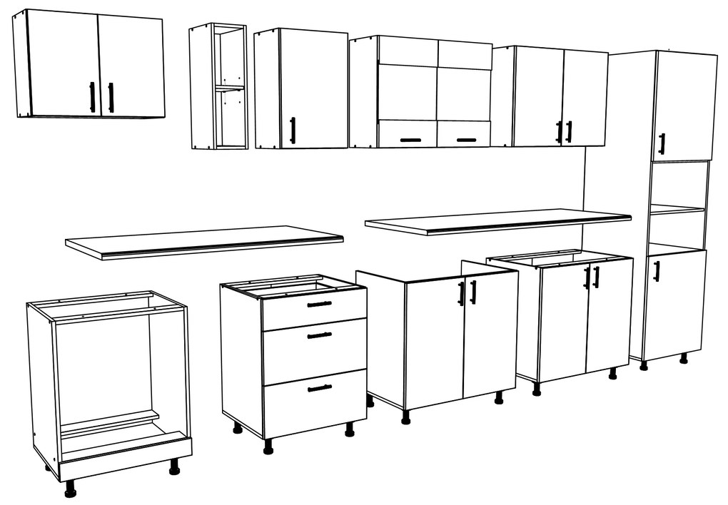 Set haaus V31, Alb, Blat Thermo 28 mm, L 340 cm