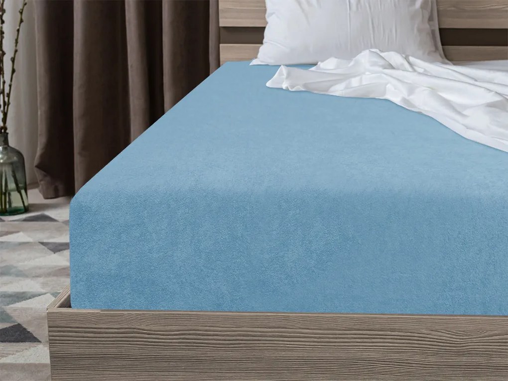 Cearsaf Frotir EXCLUSIVE 140x200 cm albastru deschis