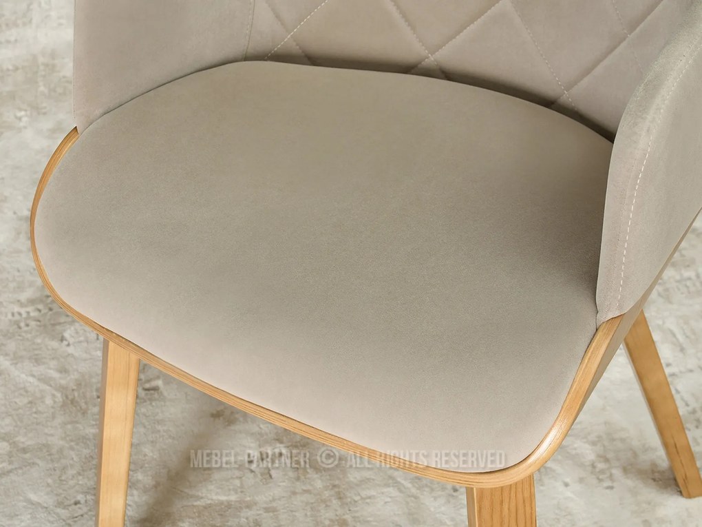 Scaun Sorien K (bej + stejar). Promo -16%. 1111267