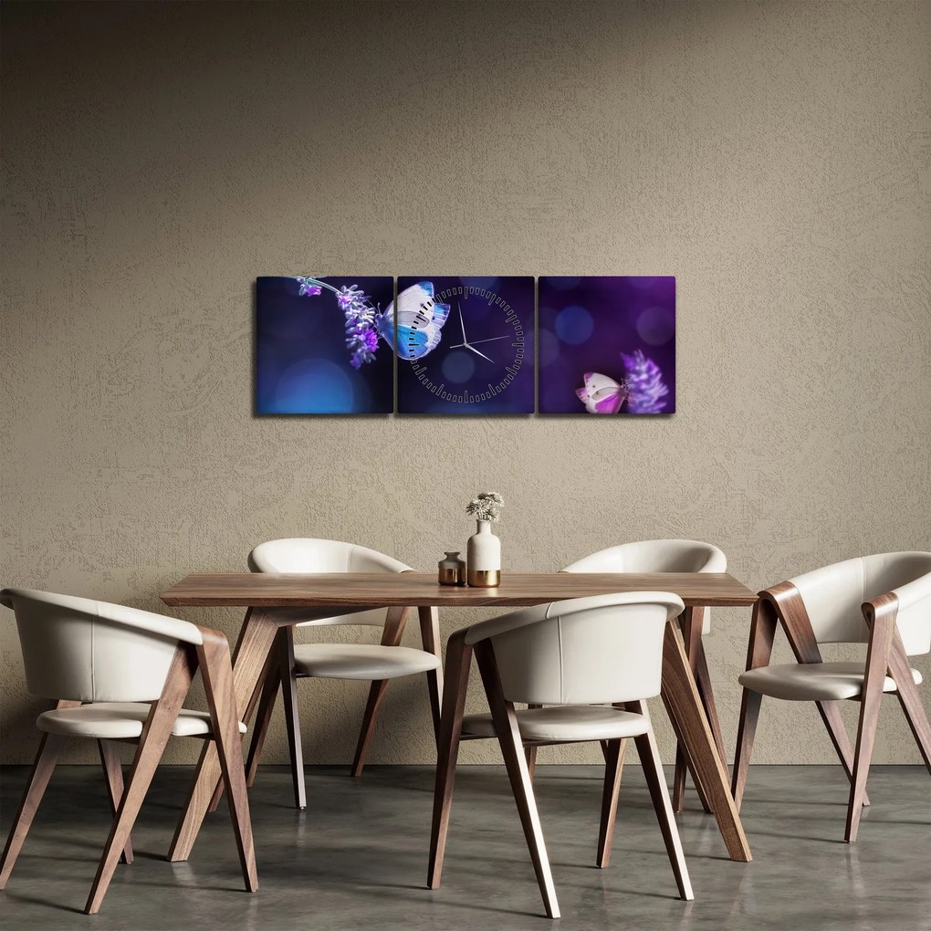 Tablou - Flutute în lavandă (cu ceas) (90x30 cm)