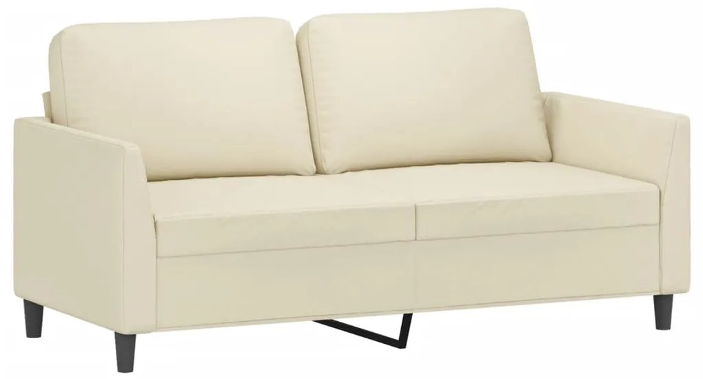 359334 vidaXL Canapea cu 2 locuri, crem, 140 cm, piele ecologică