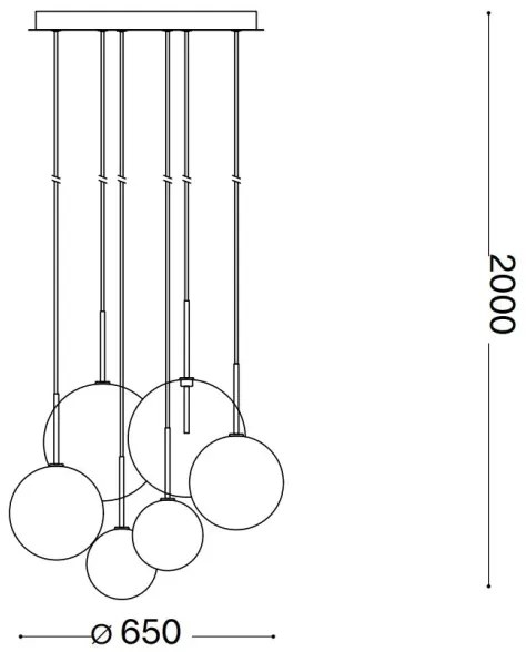 Lustră LED pe cablu Ideal Lux EQUINOXE 6xG4/2W/230V auriu