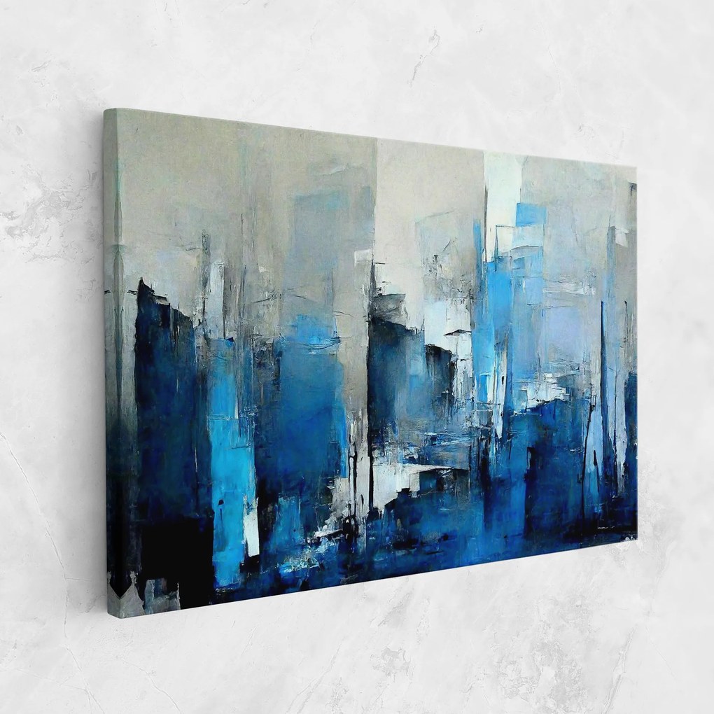 Tablou Canvas, 30x40cm, Dormitor si Living, Abstracte, Arta abstracta, Blue Gray Color