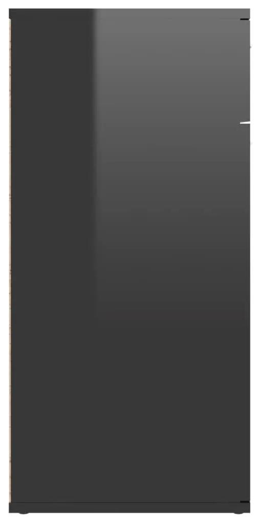Servanta, negru extralucios, 80x36x75 cm, PAL 1, negru foarte lucios, 80 x 36 x 75 cm