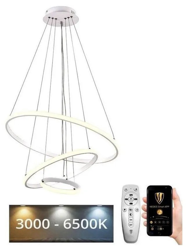 Lustră LED dimabilă pe cablu Brilagi CIRCLE LED/90W/230V 3000-6500K + telecomandă