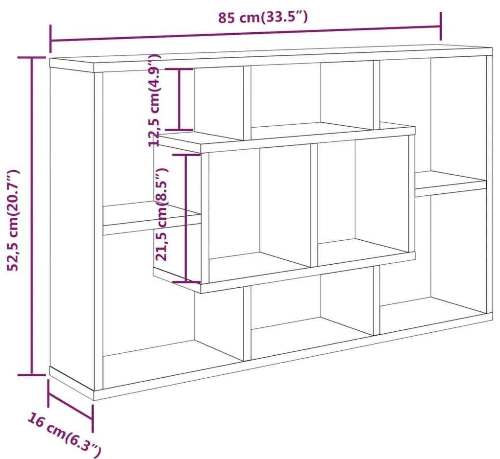 Raft de perete, alb, 85x16x52,5 cm, lemn compozit 1, Alb