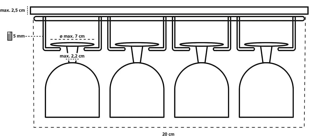 Suport pentru pahare Wenko Cupboard