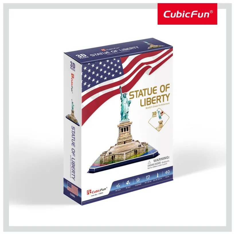 PUZZLE 3D STATUIA LIBERTATII (NIVEL MEDIU 39 PIESE)  - CUBICFUN (CUC080H)