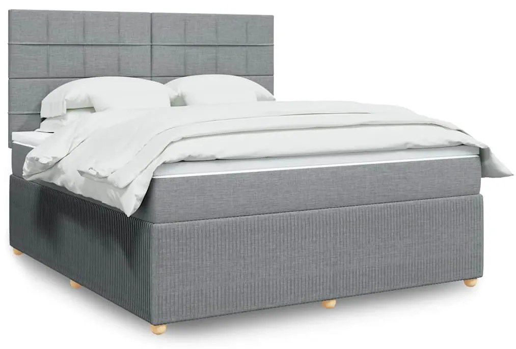 vidaXL Pat continental, gri deschis, 180x200 cm, material textil