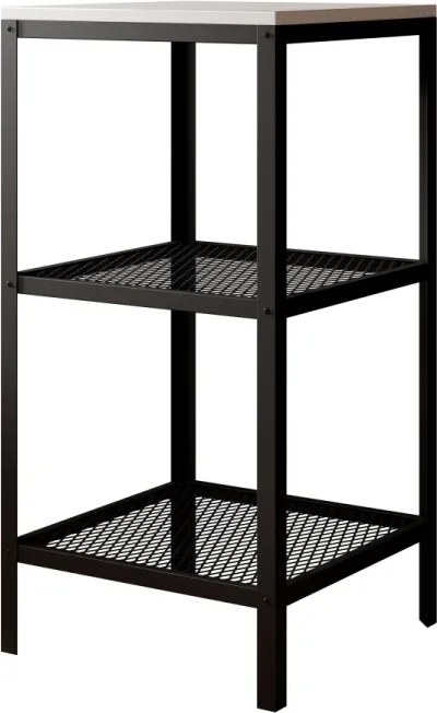 Raft metalic pentru carti, 40x80x40 cm, Rolin 2, ADRK Furniture (Culoare: Negru / Stejar)