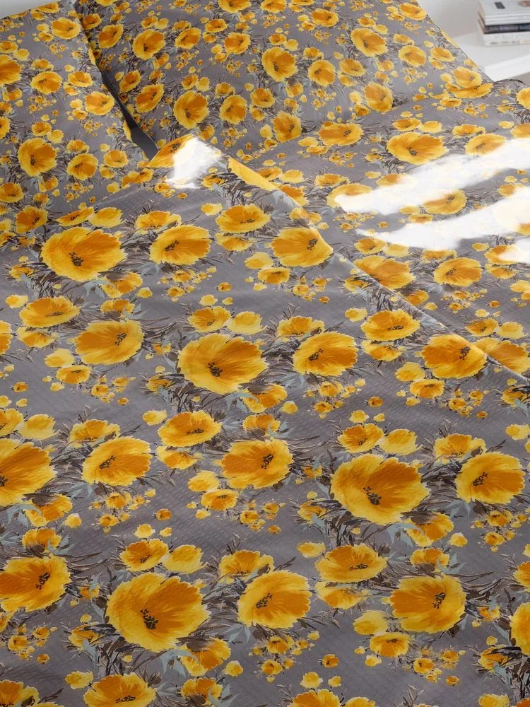 Lenjerie de pat creponată Flori Mici