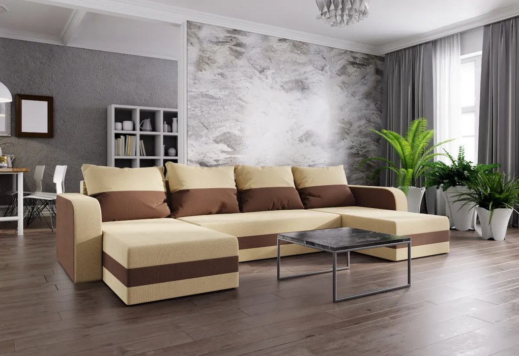 Expedo Canapea extensibilă în formă de U MARIKA N, 313x80x139 rainbow 15/rainbow 31