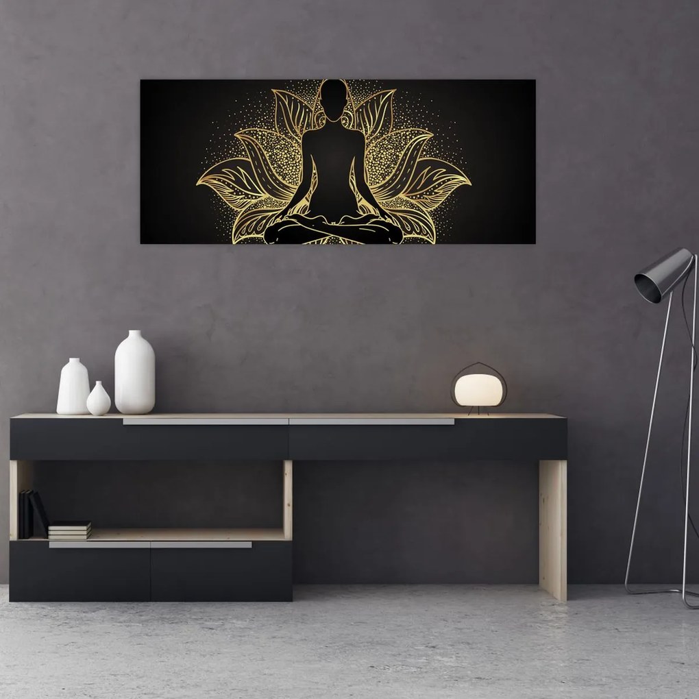 Tablou - Silueta într-o floare de lotus (120x50 cm)