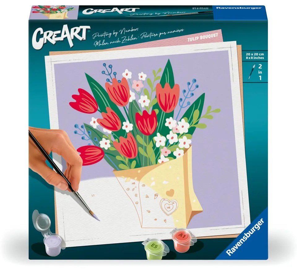 CREART PICTURA PE NUMERE PENTRU ADULTI BUCHET DE LALELE - RAVENSBURGER (RVSPBN25518)