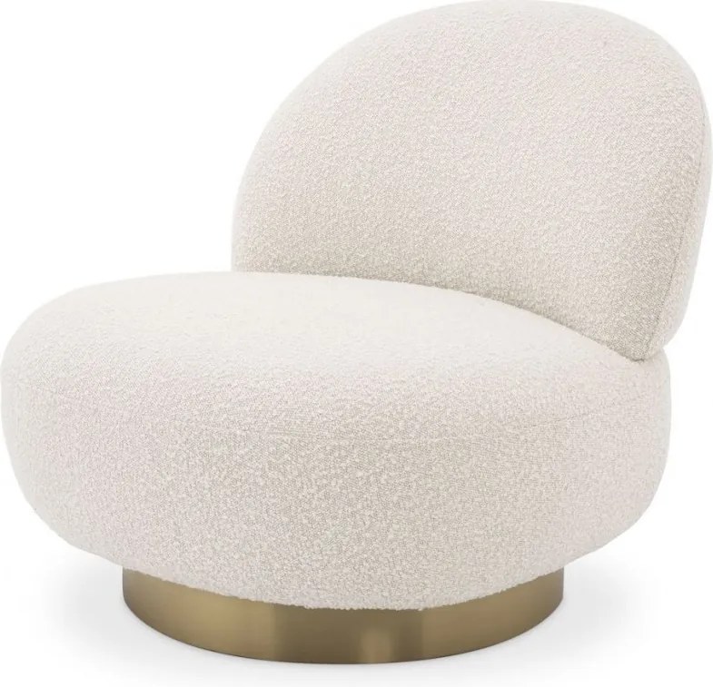 Fotoliu pivotant design LUX Clement boucle crem 114306 HZ