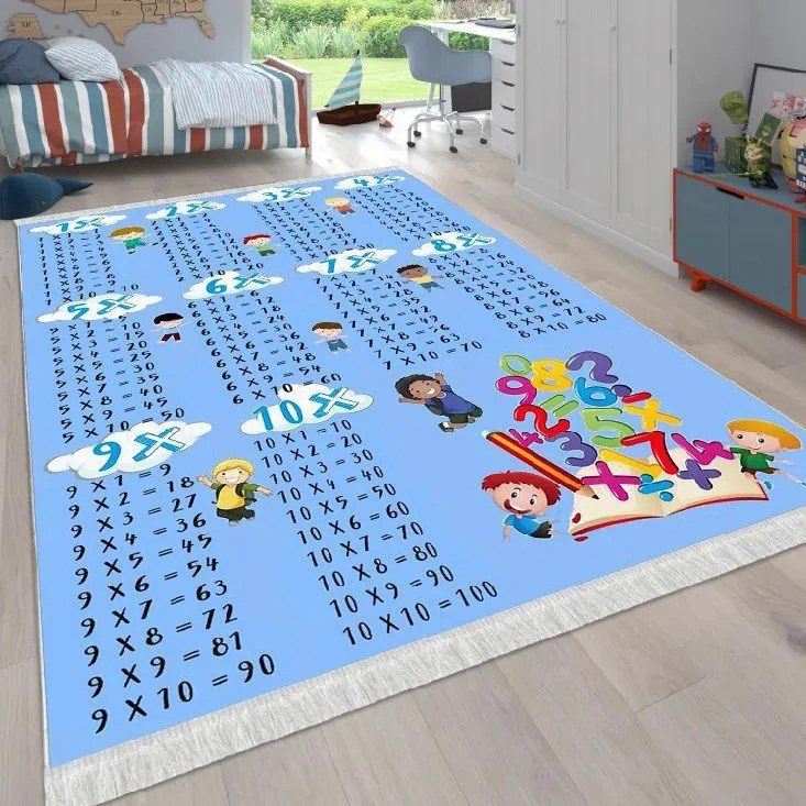 Covor copii antiderapant, 120x180 cm, Joaca Cifrelor