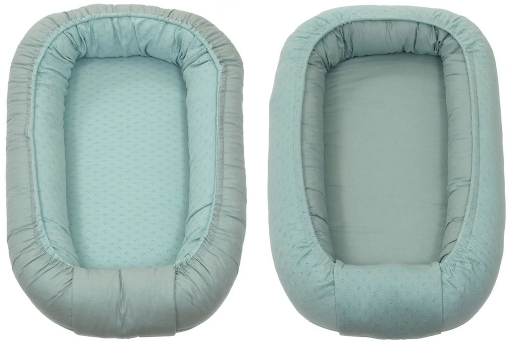Suport de dormit Babynest, Reversibil, 70x45 cm, Bumbac Tricot Verde