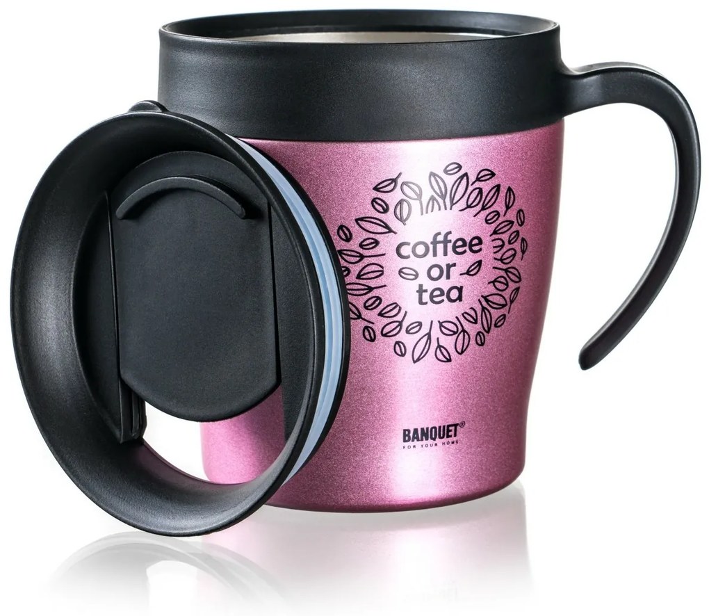 Banquet Cană termică de călătorie TAZZA 330 ml,roz
