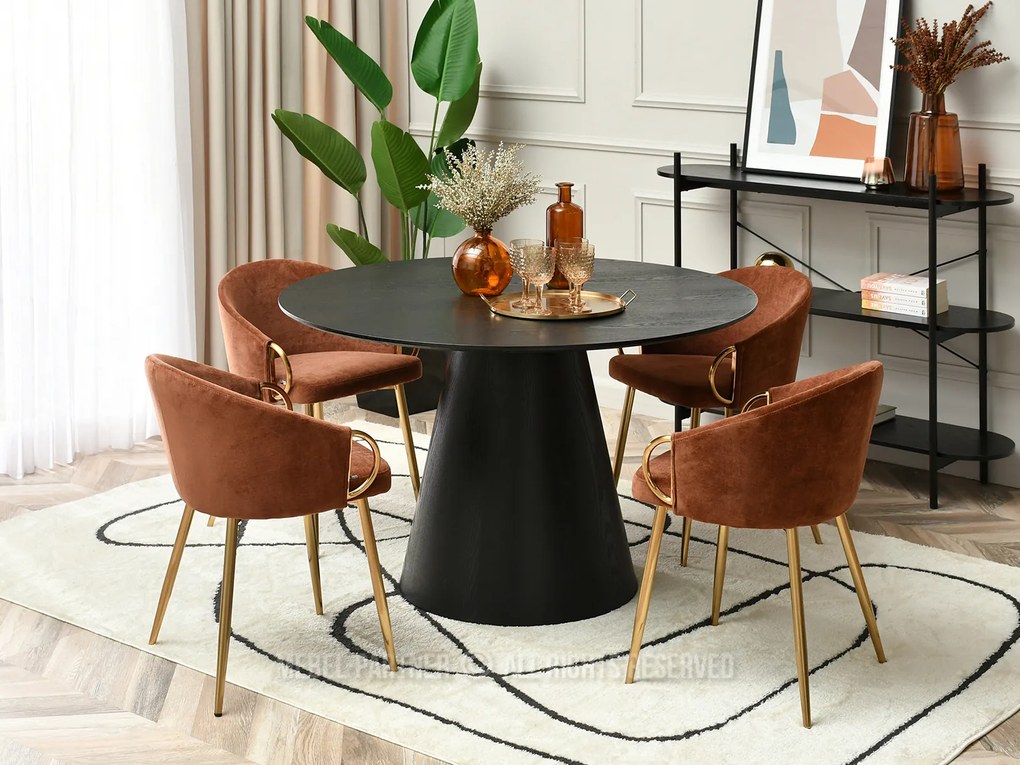 Masă de sufragerie Otava Stol (lemn negru + negru). Promo -10%. 1111761