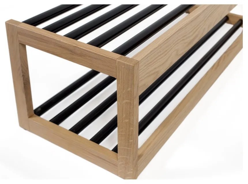 Suport de pantofi din metal negru/natural - Woodman