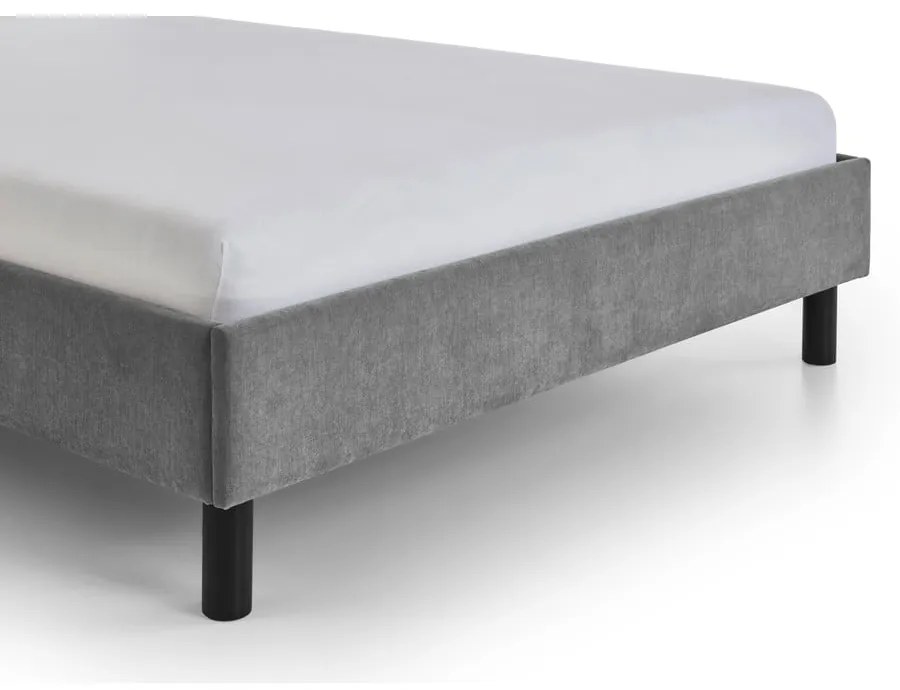 Pat gri tapițat fără somieră 120x200 cm Joker – Meise Möbel