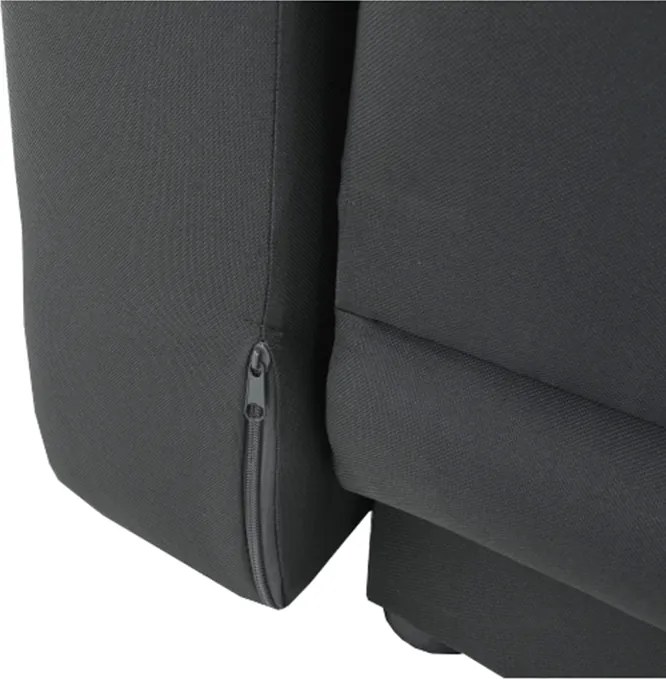 Canapea extensibilă, material textil gri-negru, stânga, LAUREL