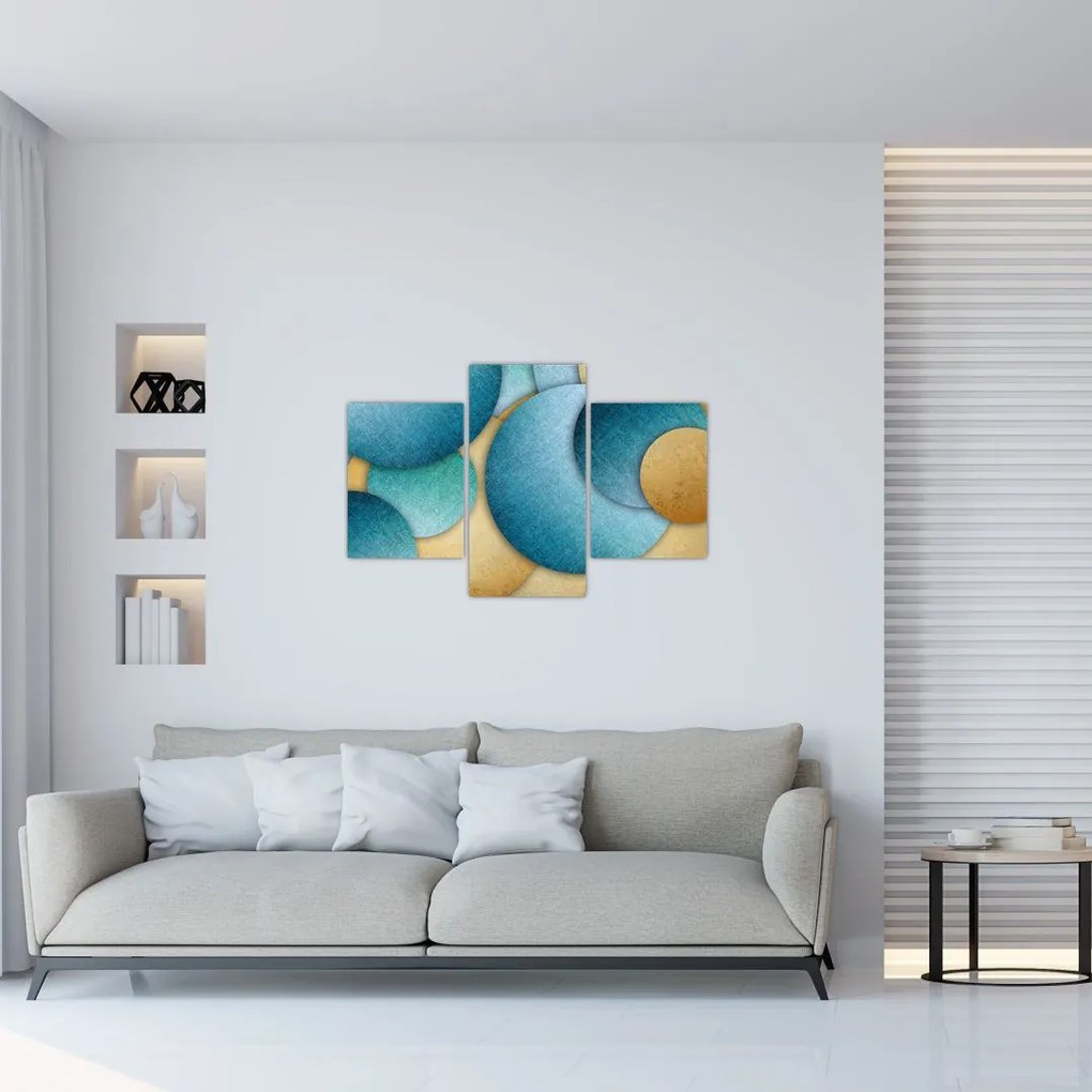 Tablou cu abstracție cercuri (90x60 cm)