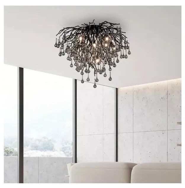 Paul Neuhaus 8091-18 - Lustru aplicat ICICLE 9xG9/40W/230V Ø 50 cm, negru