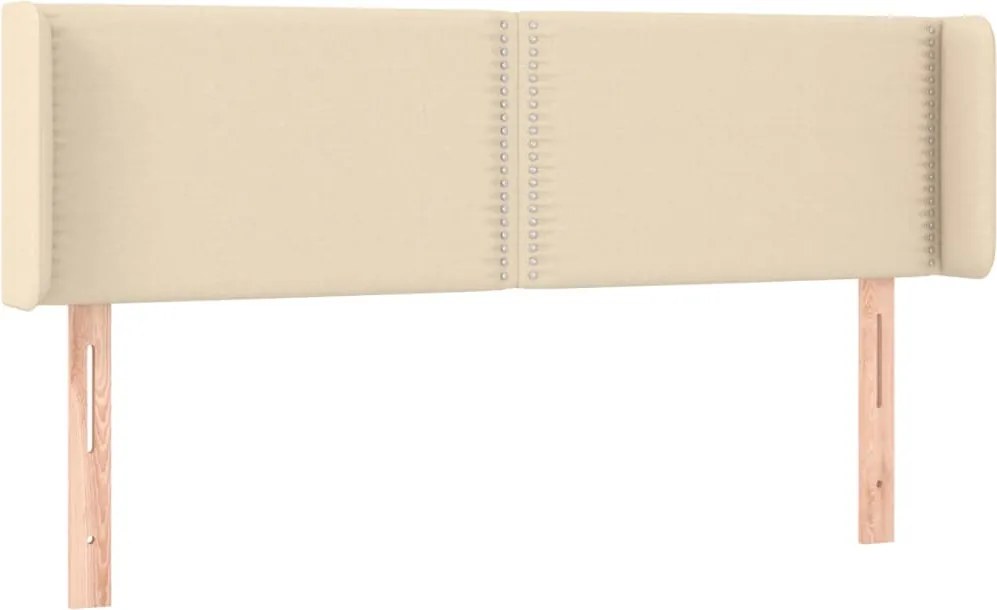 vidaXL Tăblie de pat cu aripioare crem 147x16x78/88 cm textil