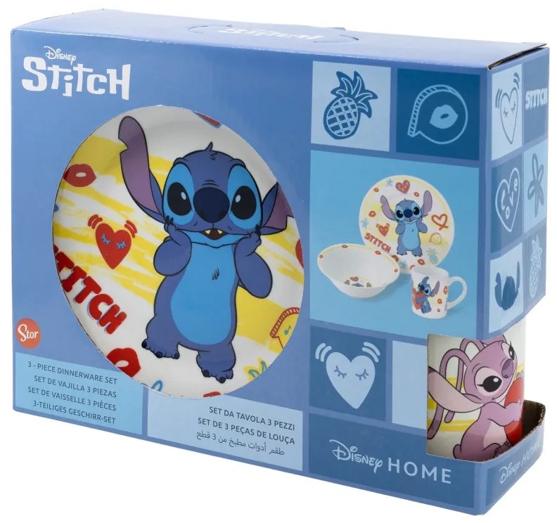 Disney Lilo și Stitch Heart set de masă din porțelan în cutie de cadou