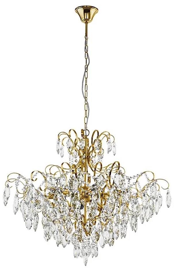 Lustră pe lanț FENOULLET 9xE14/25W/230V aurie Eglo 39606