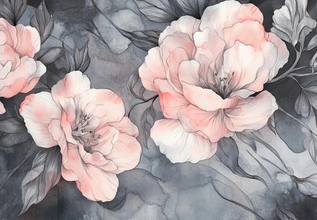 Fototapet - Schiță de flori (147x102 cm)