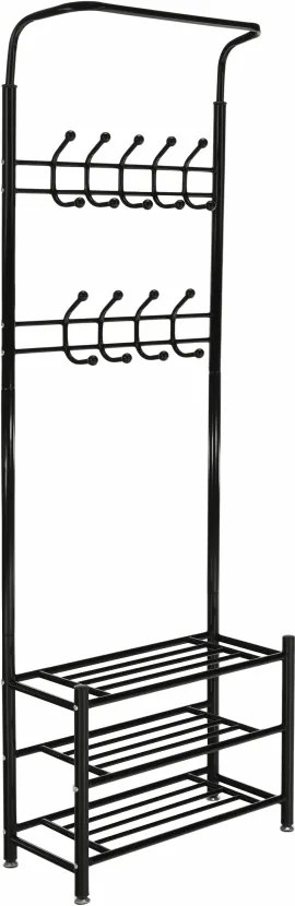 Mobilier hol BARNUM, negru, metal, 66x30x190 cm