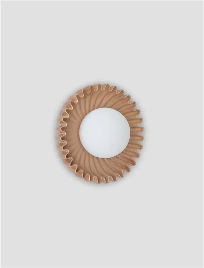 Aplica decorativa ceramica caramel, sticla alb, PETEL