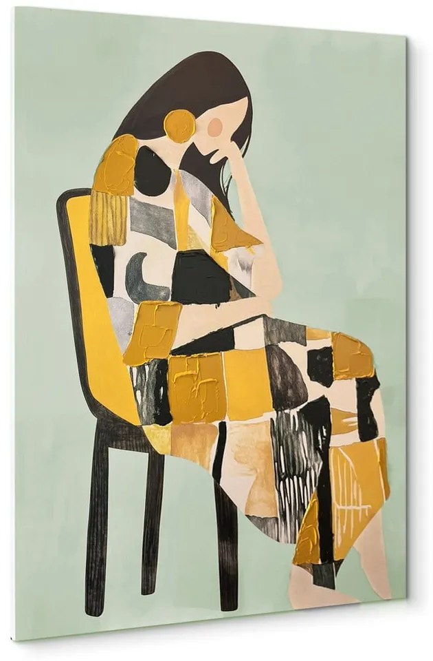 Tablou cu detalii pictate manual 70x100 cm Penelope – Styler