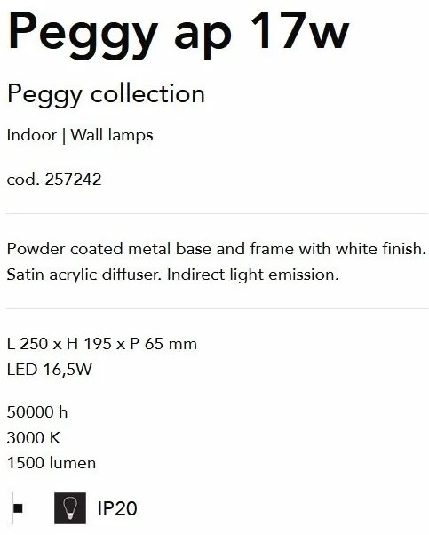Aplica LED ambientala design modern PEGGY AP 15W