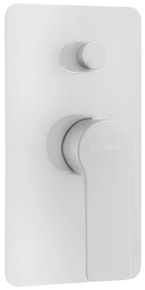 Baterie albă pentru duș încastrată (2 ieșiri) Pax – Sapho