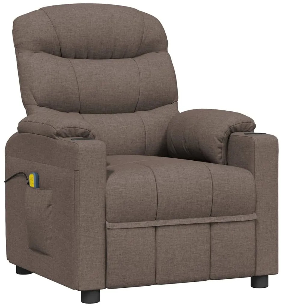 3143511 vidaXL Fotoliu de masaj electric rabatabil, gri taupe, textil