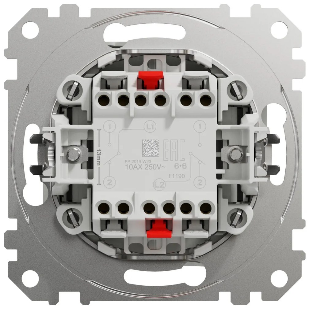Intrerupator dublu cap scara, 10A, IP20, Alb, Schneider Sedna Design