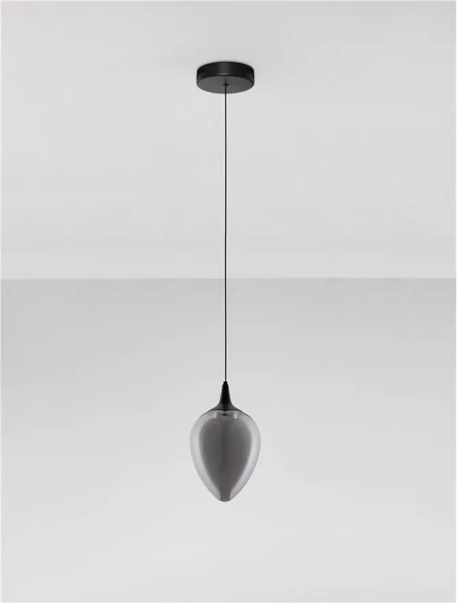 Pendul LED modern, Metal, Sticla, Fumuriu, Nali