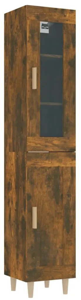 3115425 vidaXL Dulap înalt, stejar fumuriu, 34,5x34x180 cm, lemn prelucrat