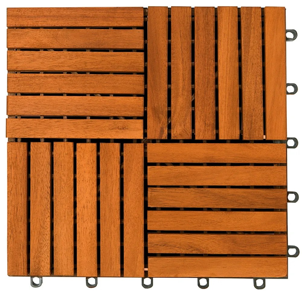 Deuba Tigla din lemn Quatro mozaic - set 11 piese, 30x30cm