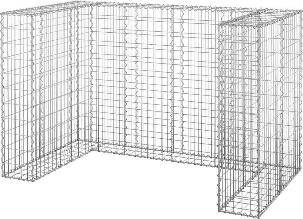 vidaXL Perete gabion pentru pubele, 180x100x110 cm, oțel galvanizat